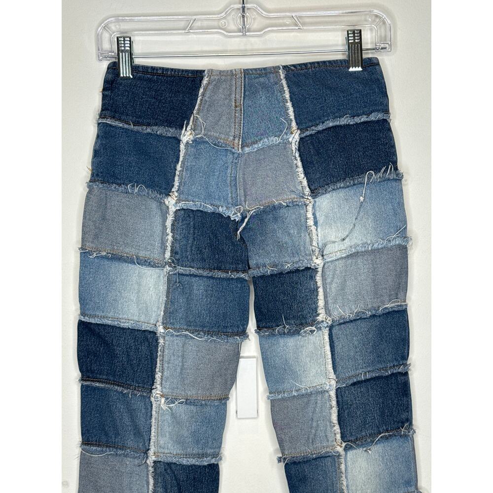 Y2K Zana-Di Patchwork Flare Jeans Low Rise Stretch Denim 26” Waist - Picture 10 of 13